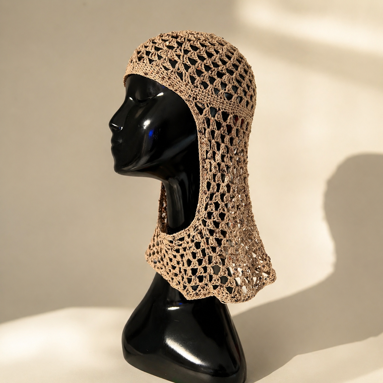 Summer Crochet Balaclava | Lightweight Cotton Hood | Breathable Knit Headwear