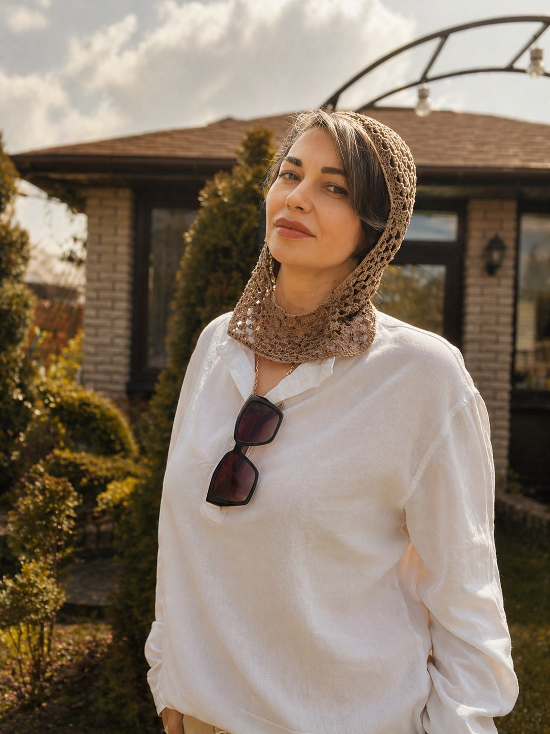 Summer Crochet Balaclava | Lightweight Cotton Hood | Breathable Knit Headwear