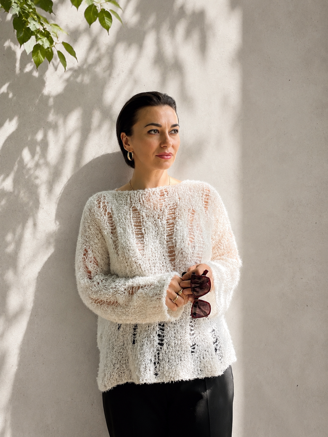 Oversized Cotton Spiderweb Sweater – Distressed Open Knit Summer Pullover