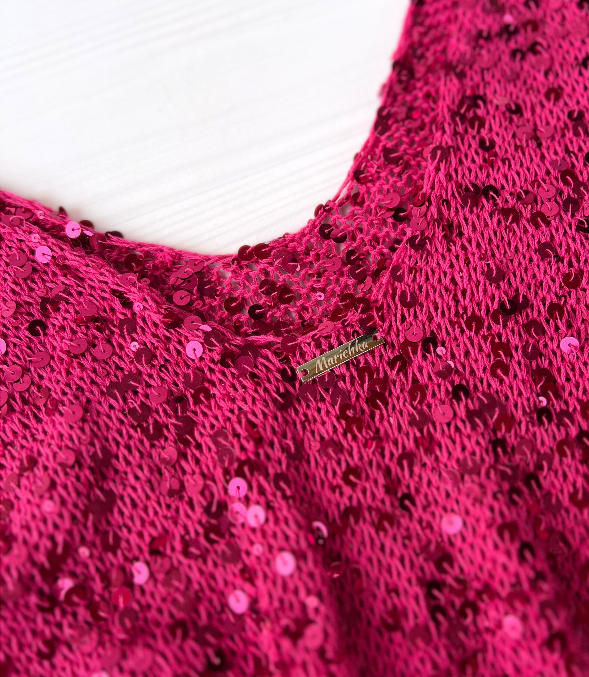 Pink Sequin Knit Tank Top – Sparkly Layered Summer Top