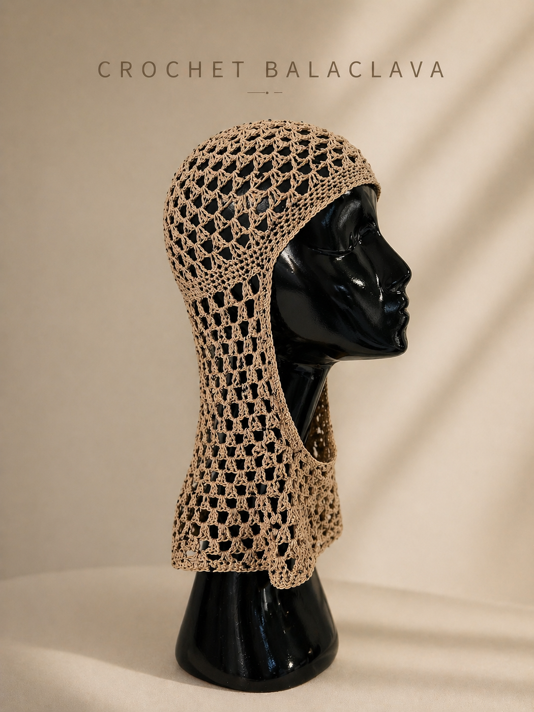 Summer Crochet Balaclava | Lightweight Cotton Hood | Breathable Knit Headwear