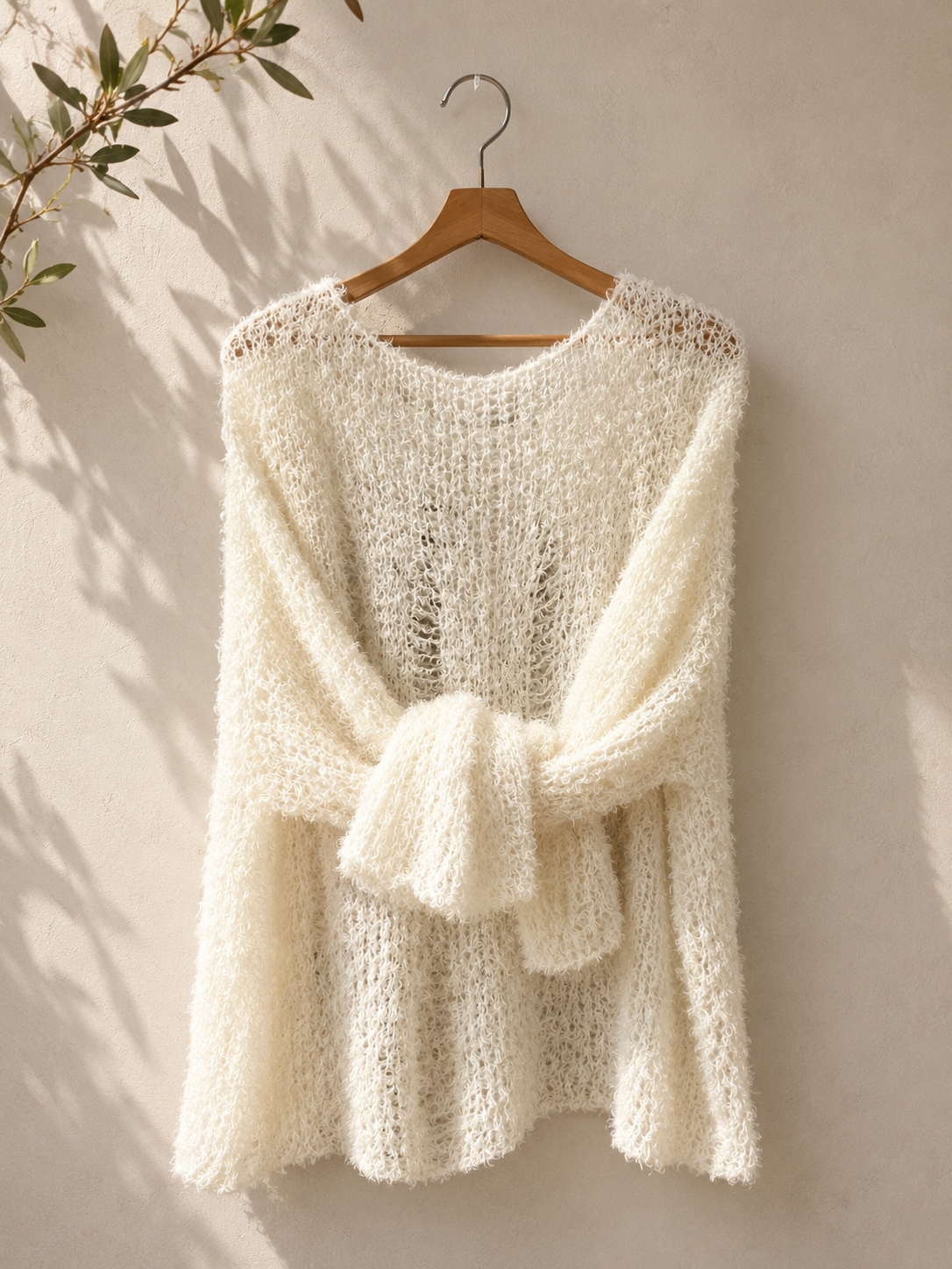 Oversized Cotton Spiderweb Sweater – Distressed Open Knit Summer Pullover