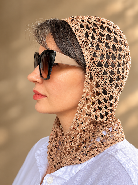 Summer Crochet Balaclava | Lightweight Cotton Hood | Breathable Knit Headwear